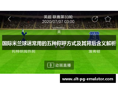 国际米兰球迷常用的五种称呼方式及其背后含义解析